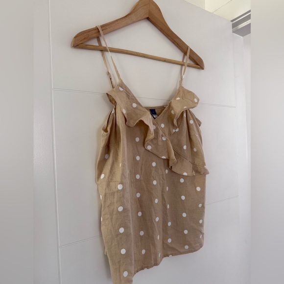 BNWT Old Navy Linen Blend Polka Dot Tank Top, size medium. - Picture 4 of 8